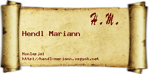 Hendl Mariann névjegykártya